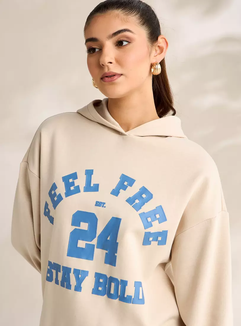 Printed Hooded Sweatshirt-4