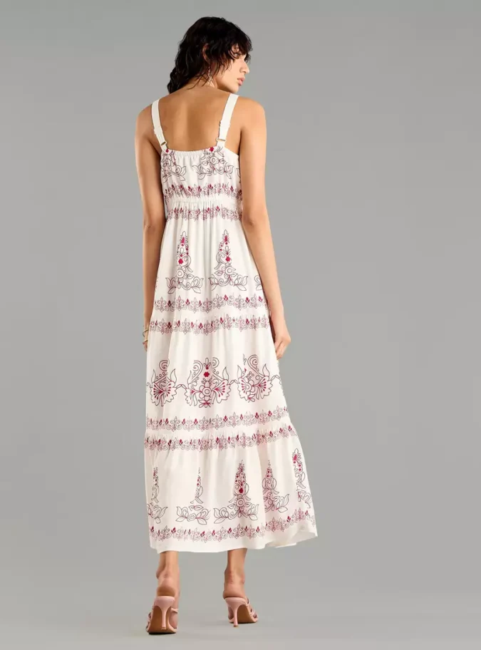 Printed Strappy Maxi Dress-2