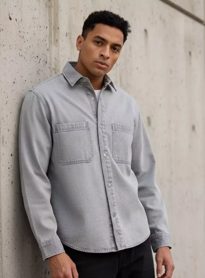 Regular Fit Denim Shirt-1