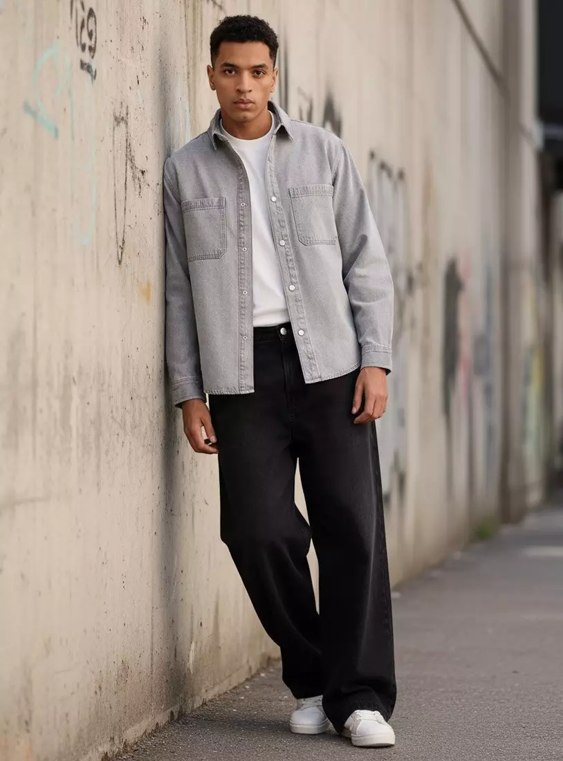 Regular Fit Denim Shirt-2