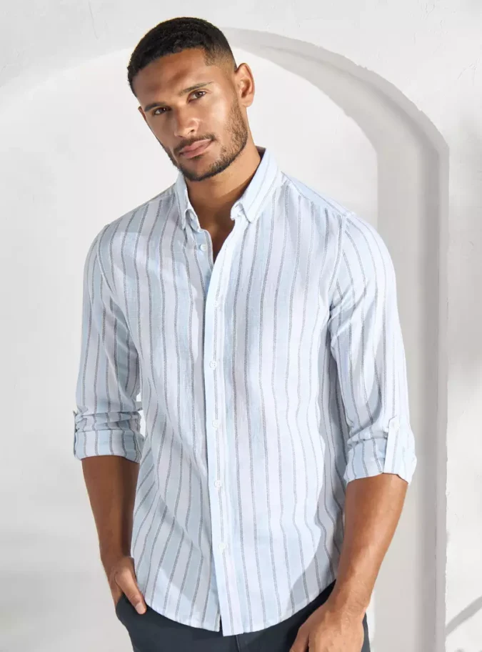 Regular Fit Striped Better Cotton Shirt-1