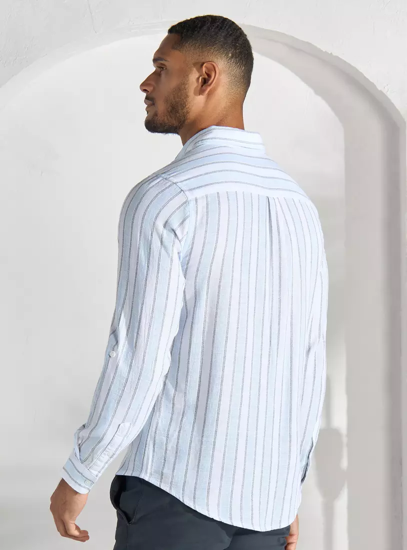 Regular Fit Striped Better Cotton Shirt-2