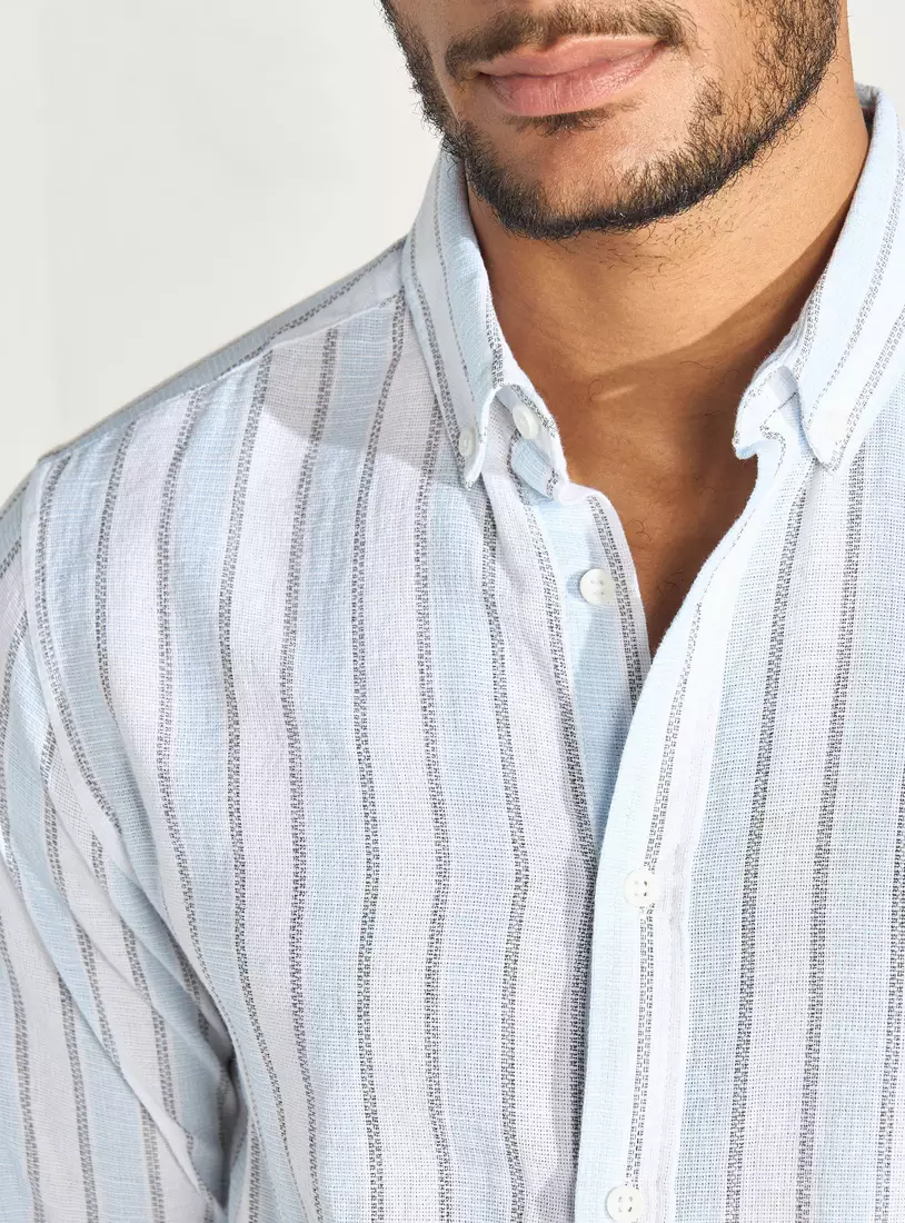 Regular Fit Striped Better Cotton Shirt-3