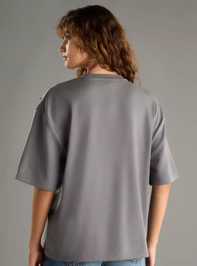 Rhinestone Embellished T-shirt-2