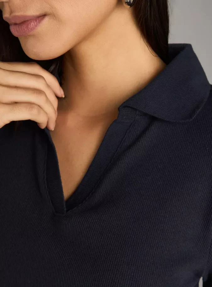 Ribbed Collared Polo T-Shirt3