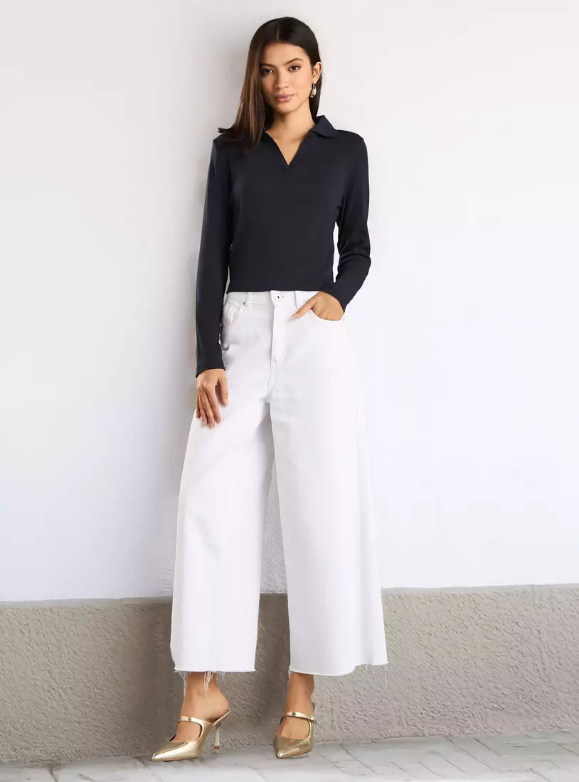 Ribbed Collared Polo T-Shirt4