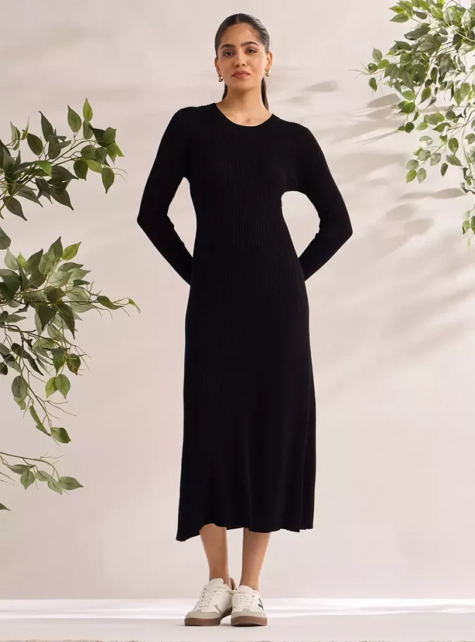 Ribbed Midi Dress-2