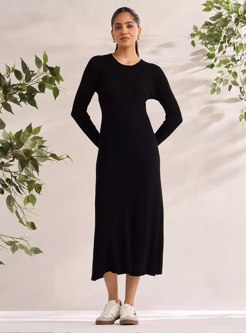 Ribbed Midi Dress-2