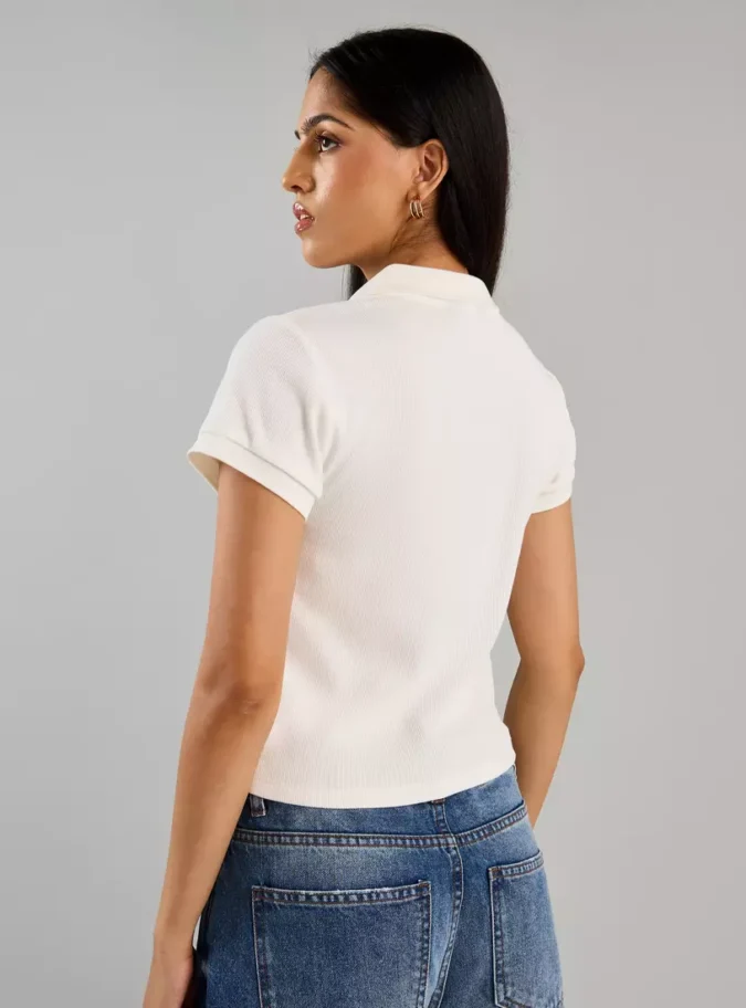 Ribbed Polo T-Shirt-2