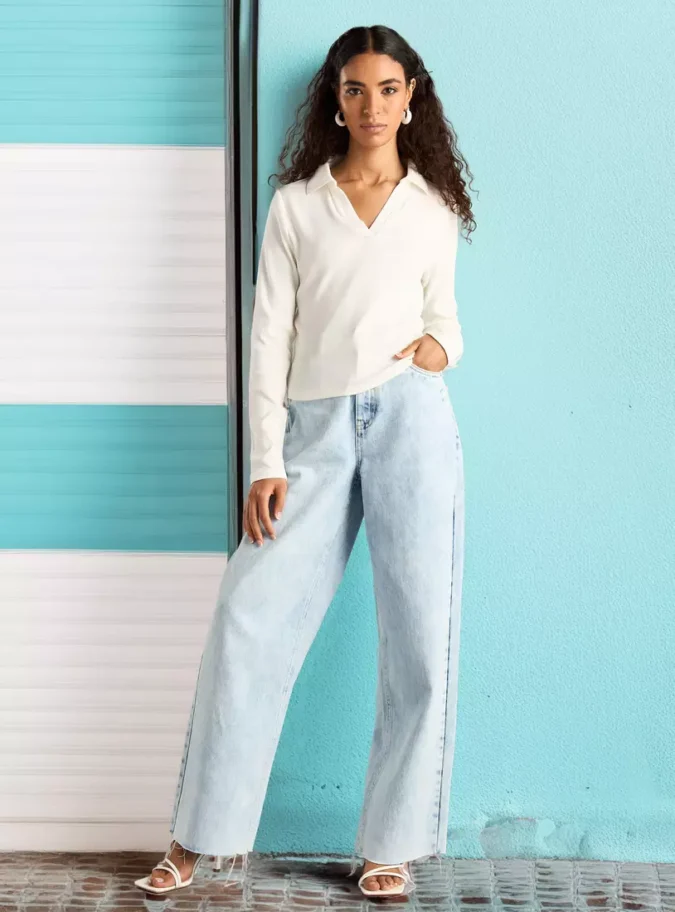 Ribbed Polo T-Shirt-2