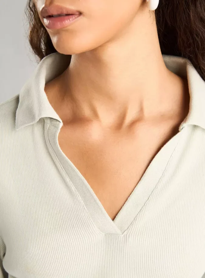 Ribbed Polo T-Shirt-3