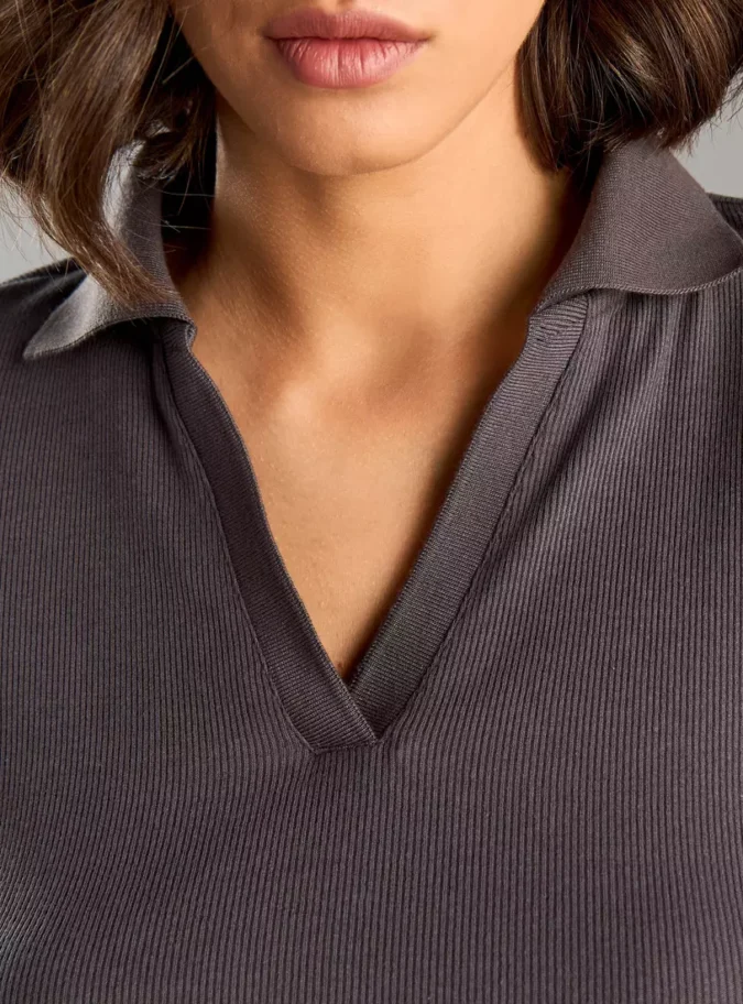 Ribbed Polo T-Shirt-3