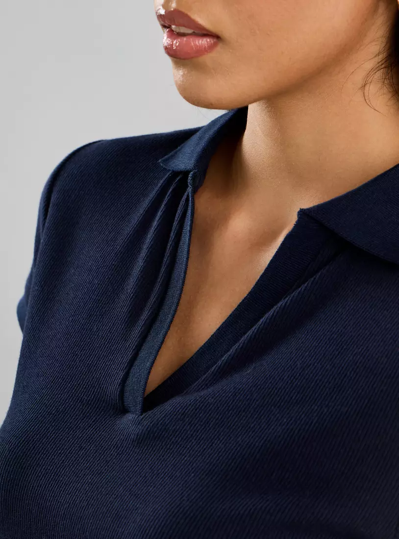 Ribbed Polo T-Shirt-3