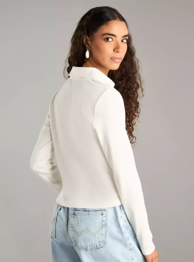 Ribbed Polo T-Shirt-3