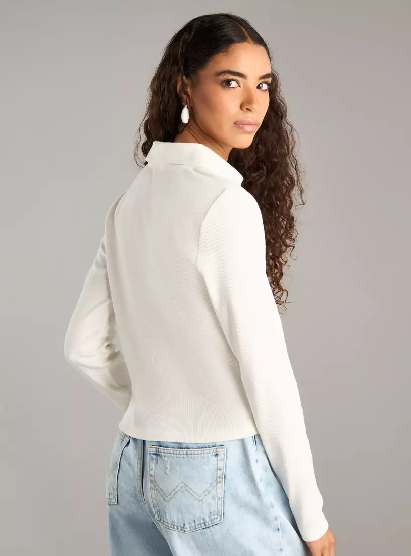 Ribbed Polo T-Shirt-3