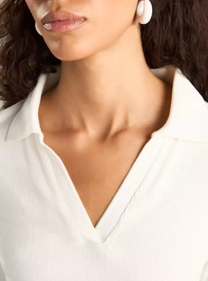 Ribbed Polo T-Shirt-4