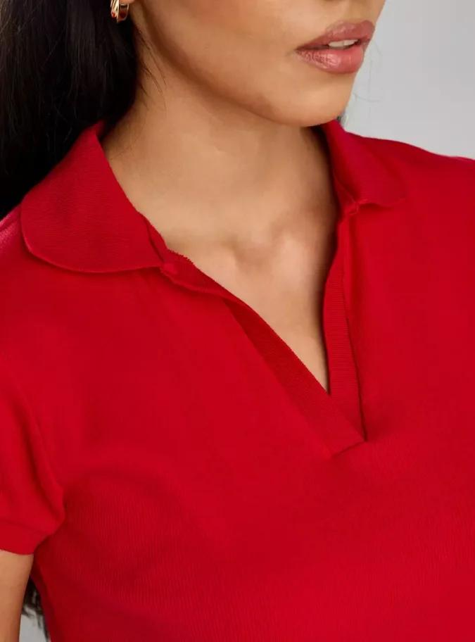 Ribbed Polo T-shirt-3