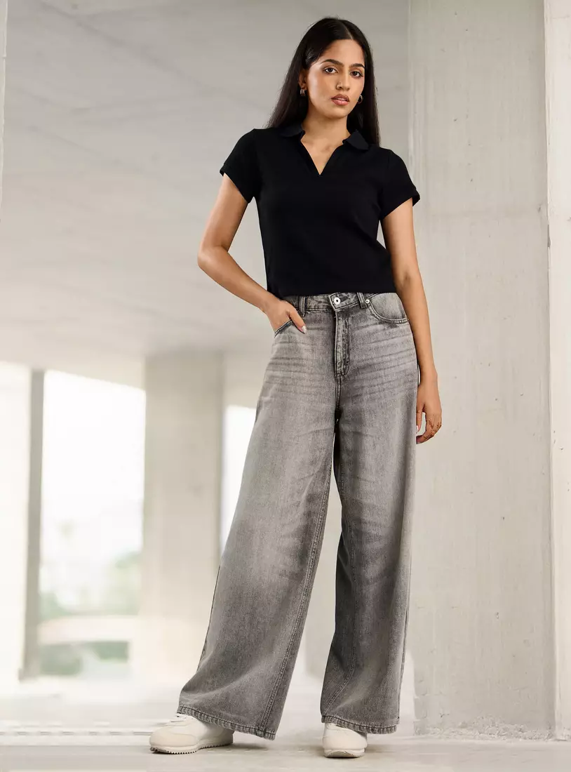 Ribbed Polo T-shirt -4