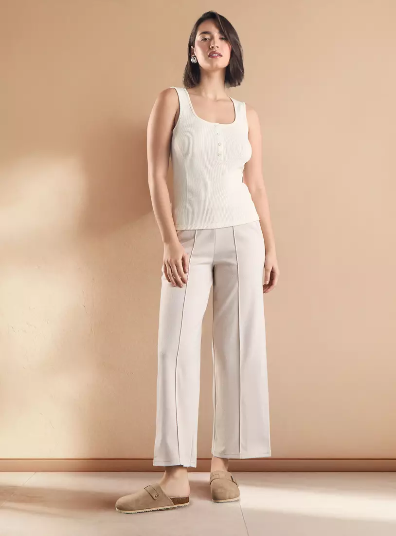 Ribbed Sleeveless Top-2