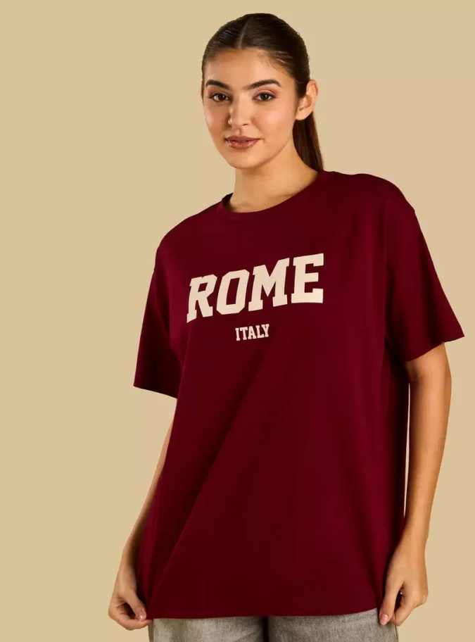 Rome Print Oversized T-shirt-1