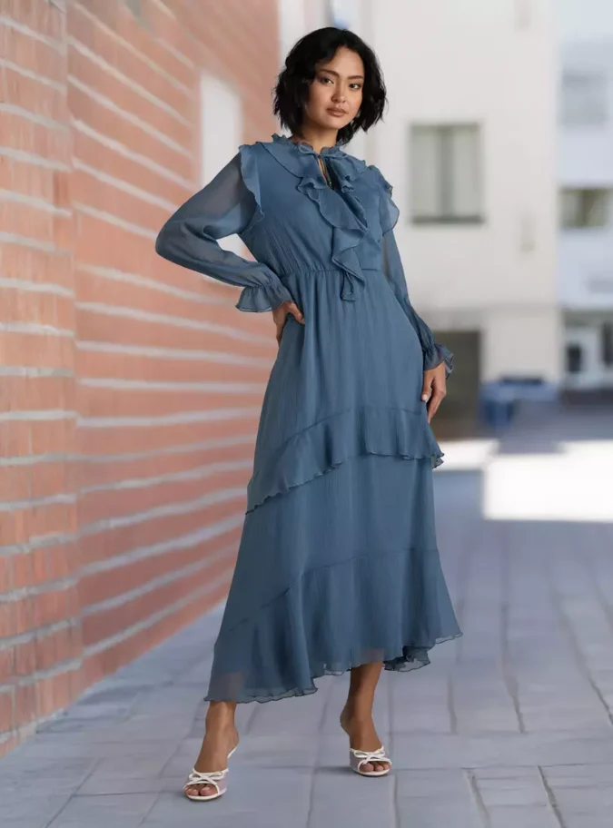 Ruffle Detail Maxi Dress-1