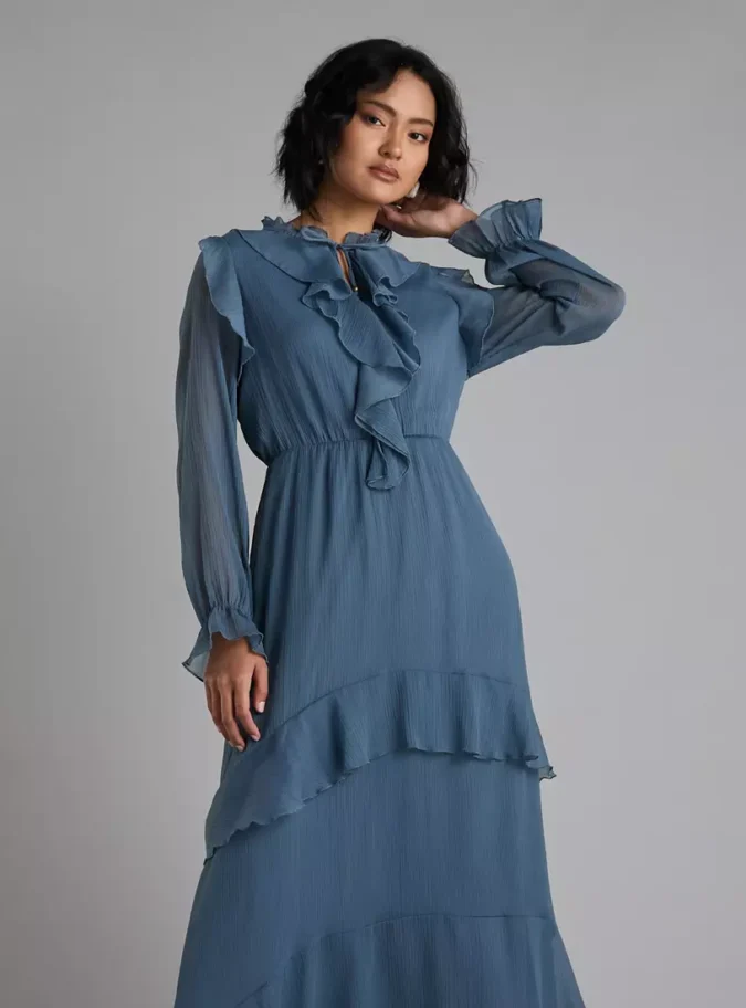 Ruffle Detail Maxi Dress-3