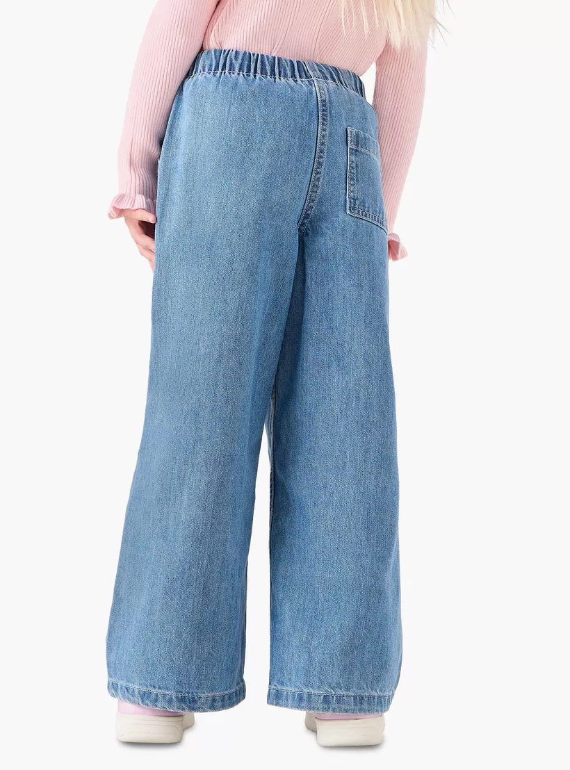 Sanrio Girls Jeans with Hello Kitty Print - Cotton - Drawstring Waist-3