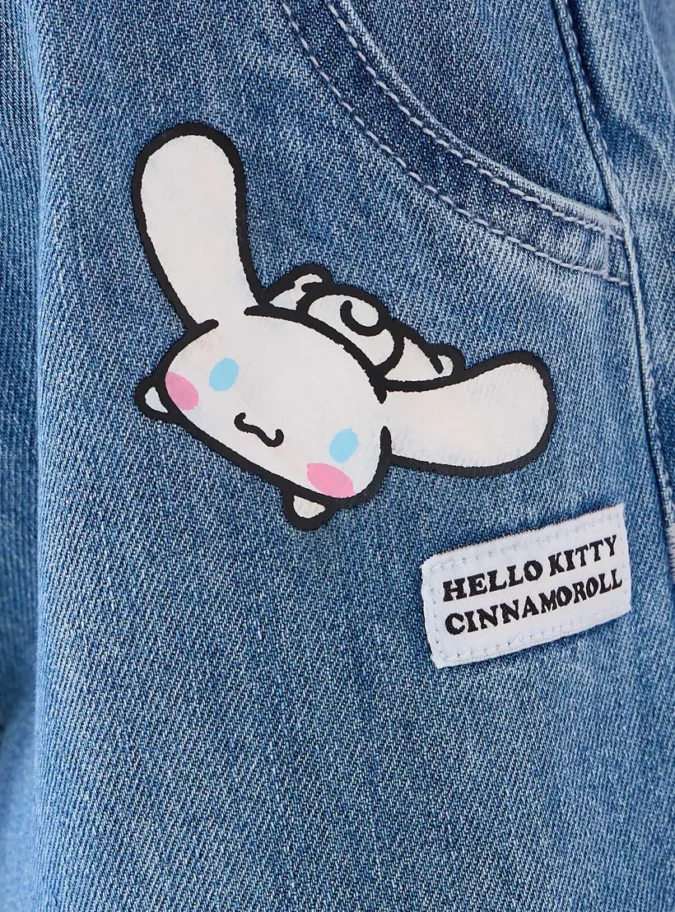 Sanrio Girls Jeans with Hello Kitty Print - Cotton - Drawstring Waist-4