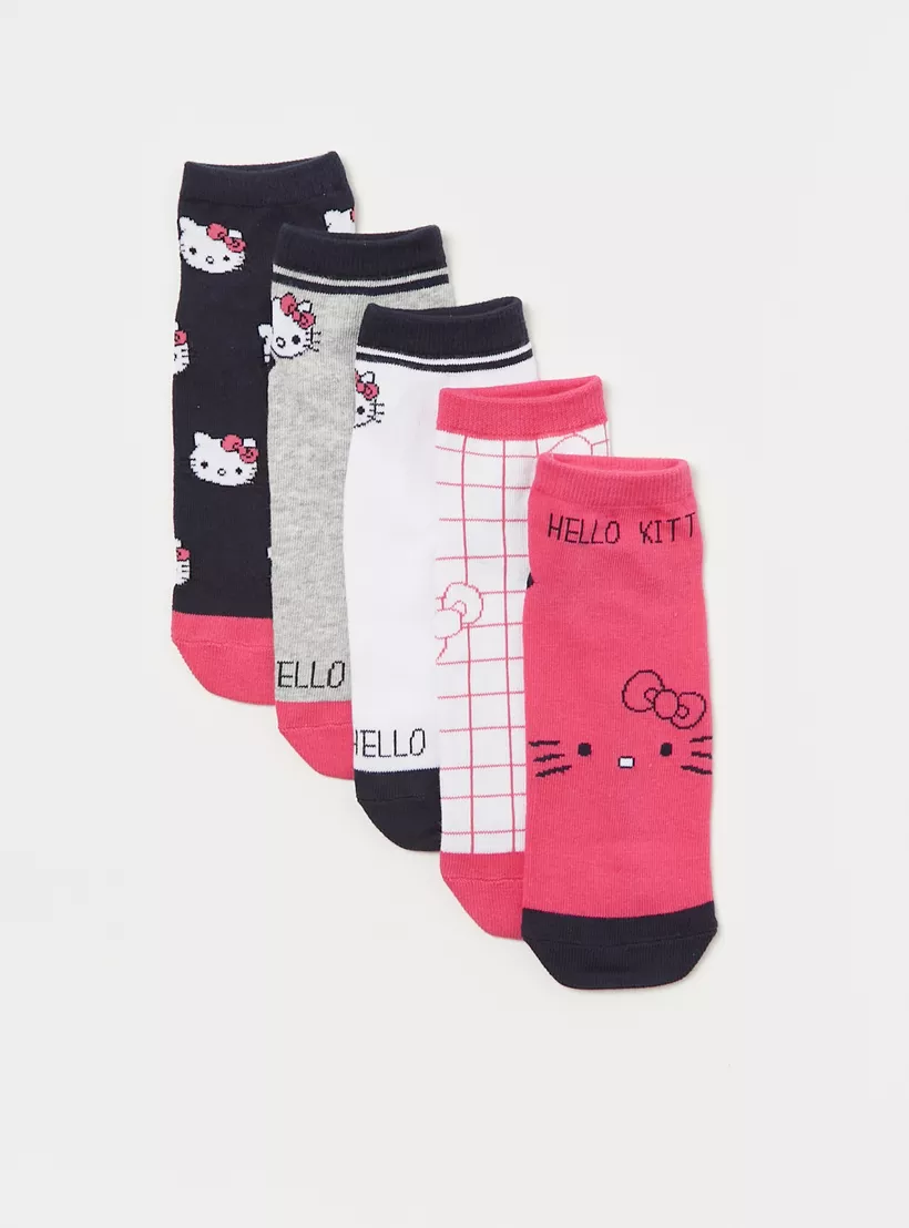 Sanrio Hello Kitty Print Socks - Set of 5-2