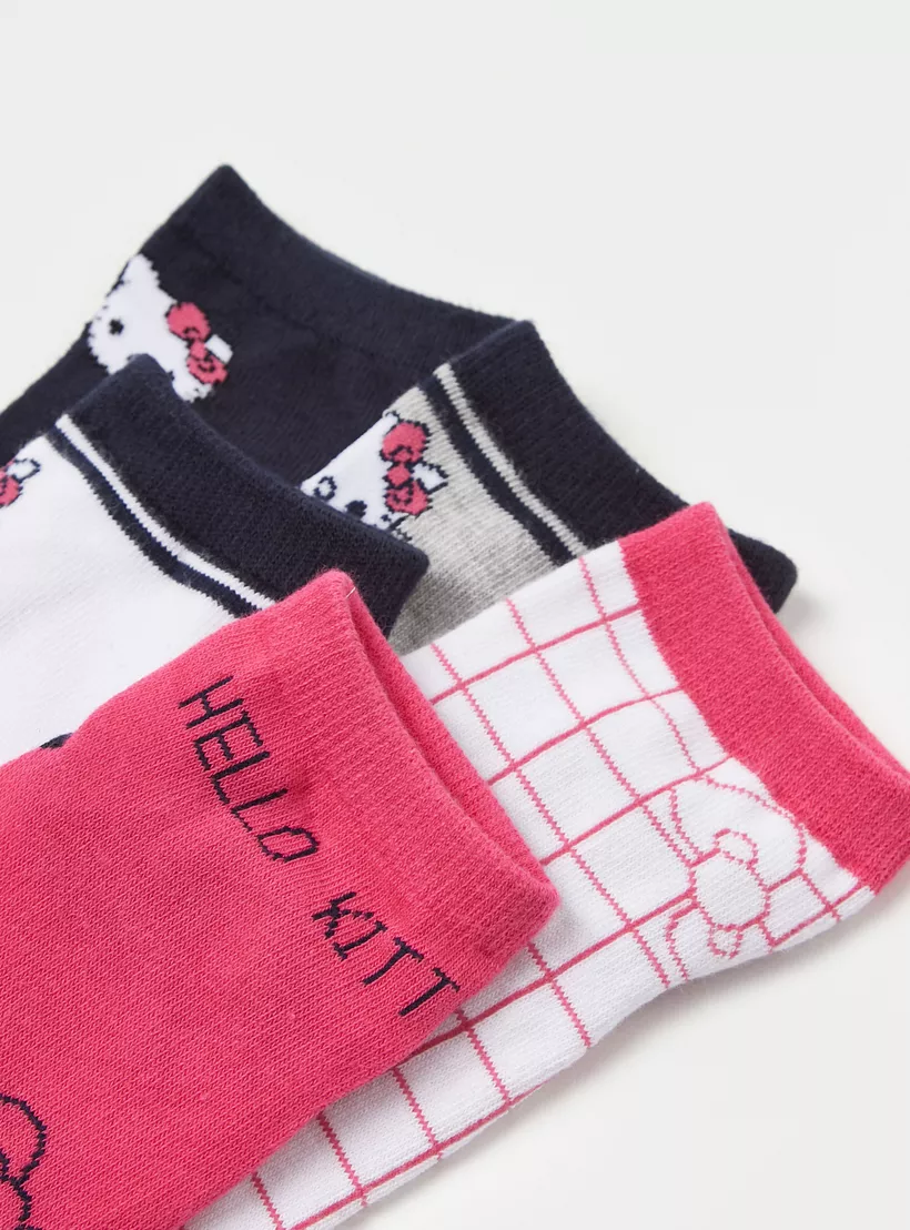 Sanrio Hello Kitty Print Socks - Set of 5-3