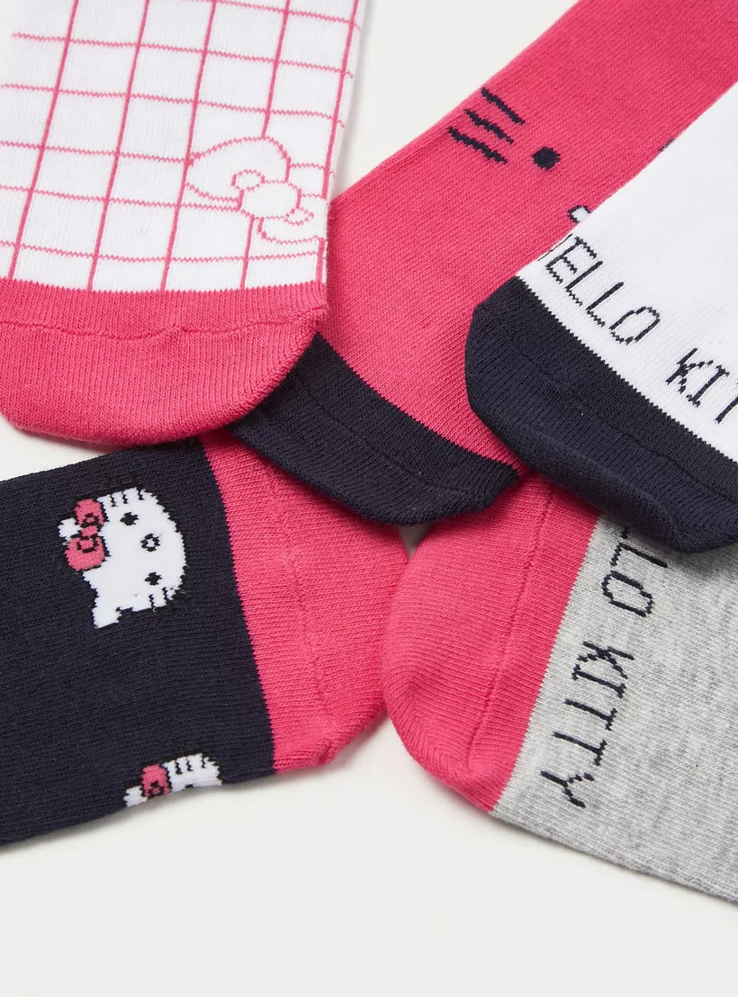 Sanrio Hello Kitty Print Socks - Set of 5-4