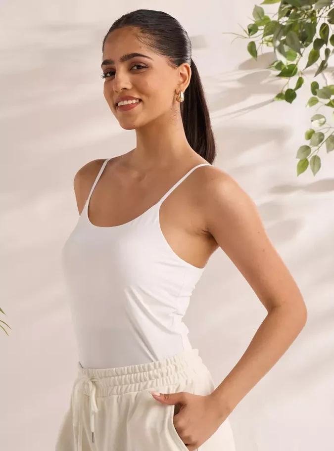 Scoop Neck Camisole with Adjustable Straps-1