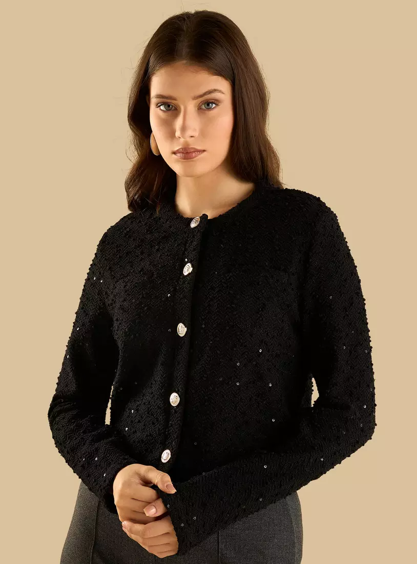 Sequin Embellished Jacket-4