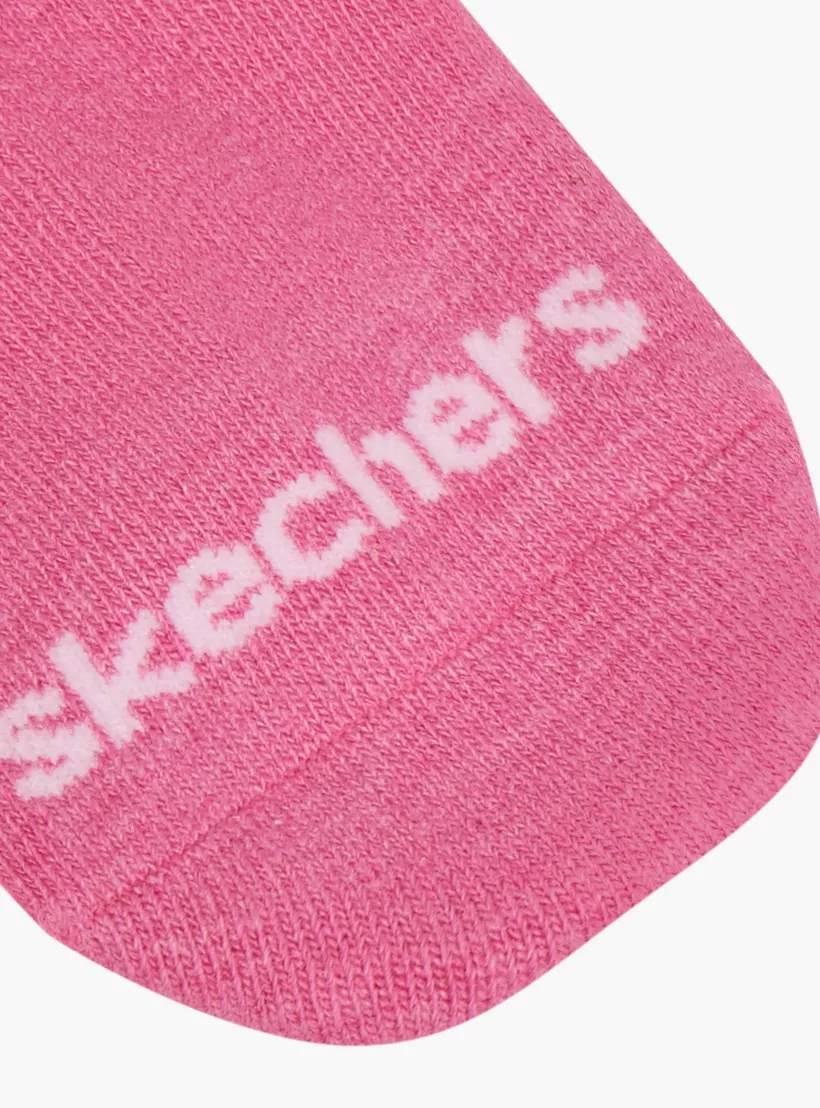 Skechers Logo Print Non Terry No Show Socks - Set of 3-3