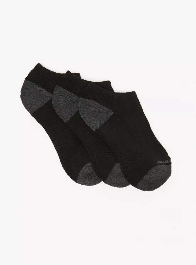 Skechers Solid Ankle Length Sports Socks - Set of 3-2