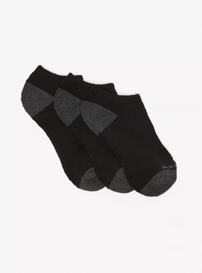 Skechers Solid Ankle Length Sports Socks - Set of 3-2
