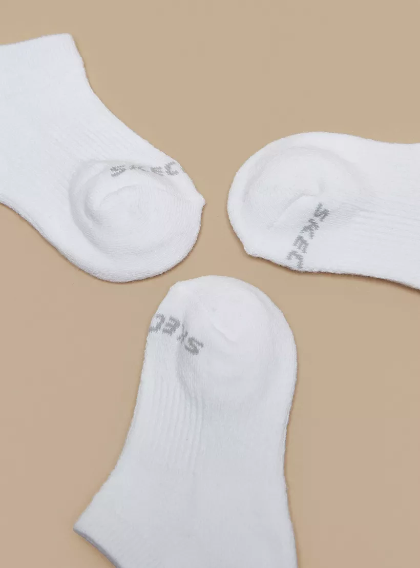 Skechers Terry No Show Sports Socks - Set of 3-4