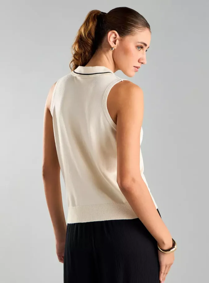 Sleeveless Polo Top-2