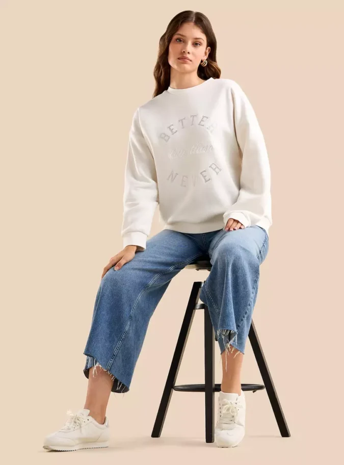 Slogan Embellished Sweatshirt-4