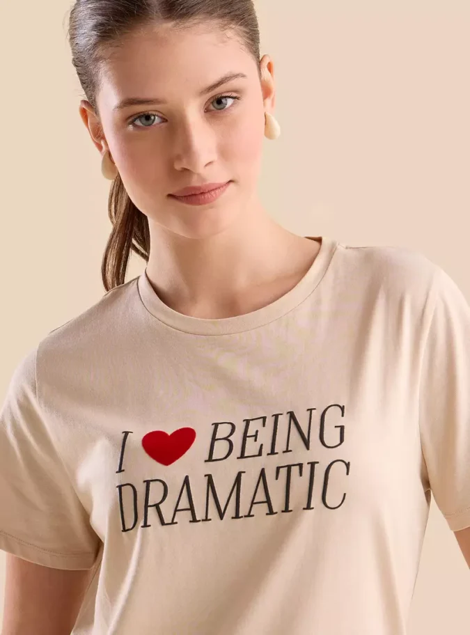 Slogan Print T-shirt-3