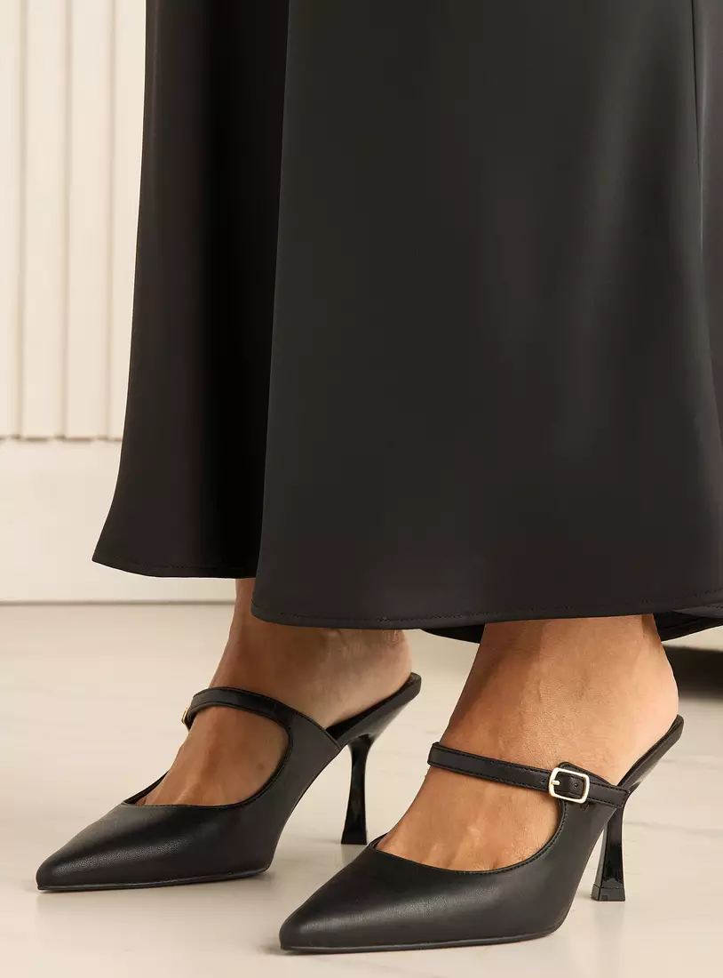 Solid Sandals with Stiletto Heels-2