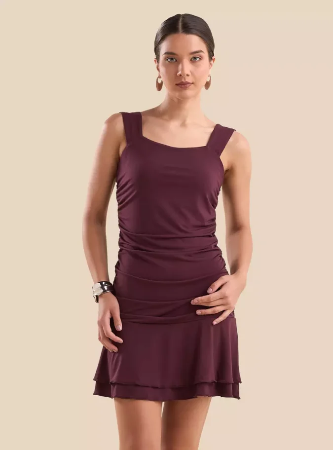 Square Neck Mini Dress-1