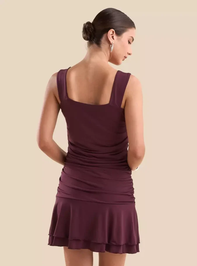 Square Neck Mini Dress-2