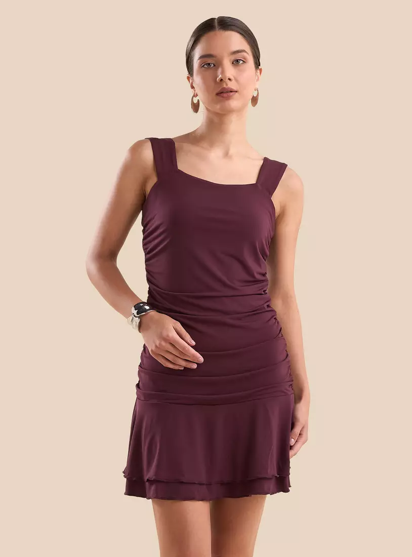 Square Neck Mini Dress-4