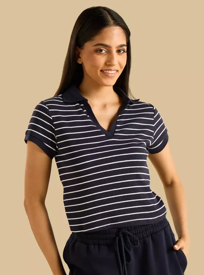 Striped Polo T-shirt-1