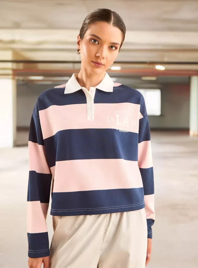 Striped Polo T-shirt-1