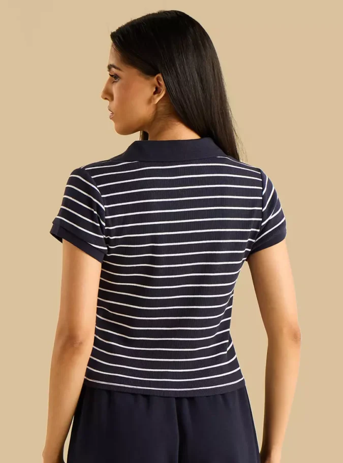 Striped Polo T-shirt-2