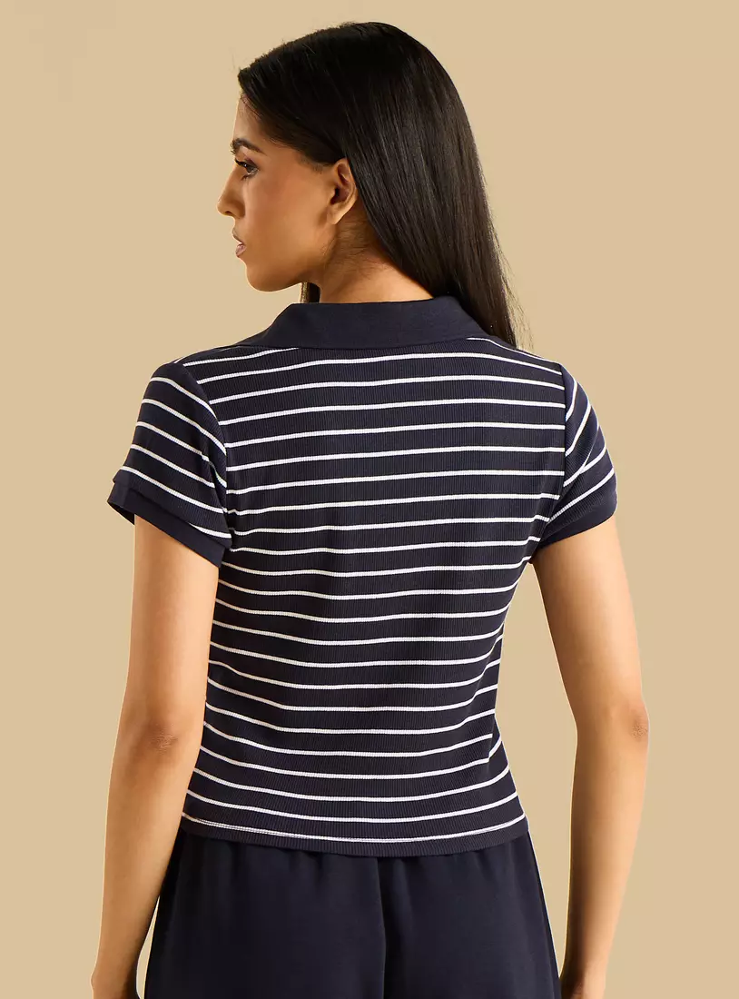 Striped Polo T-shirt-2