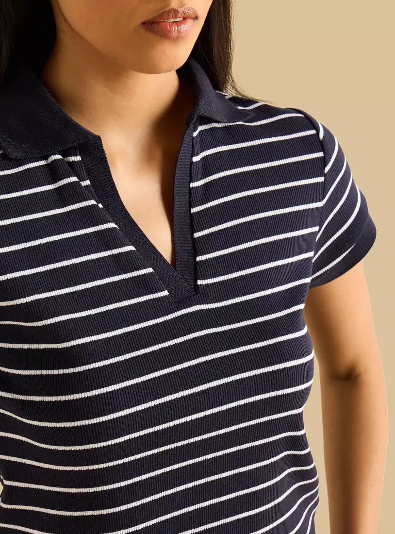 Striped Polo T-shirt-3