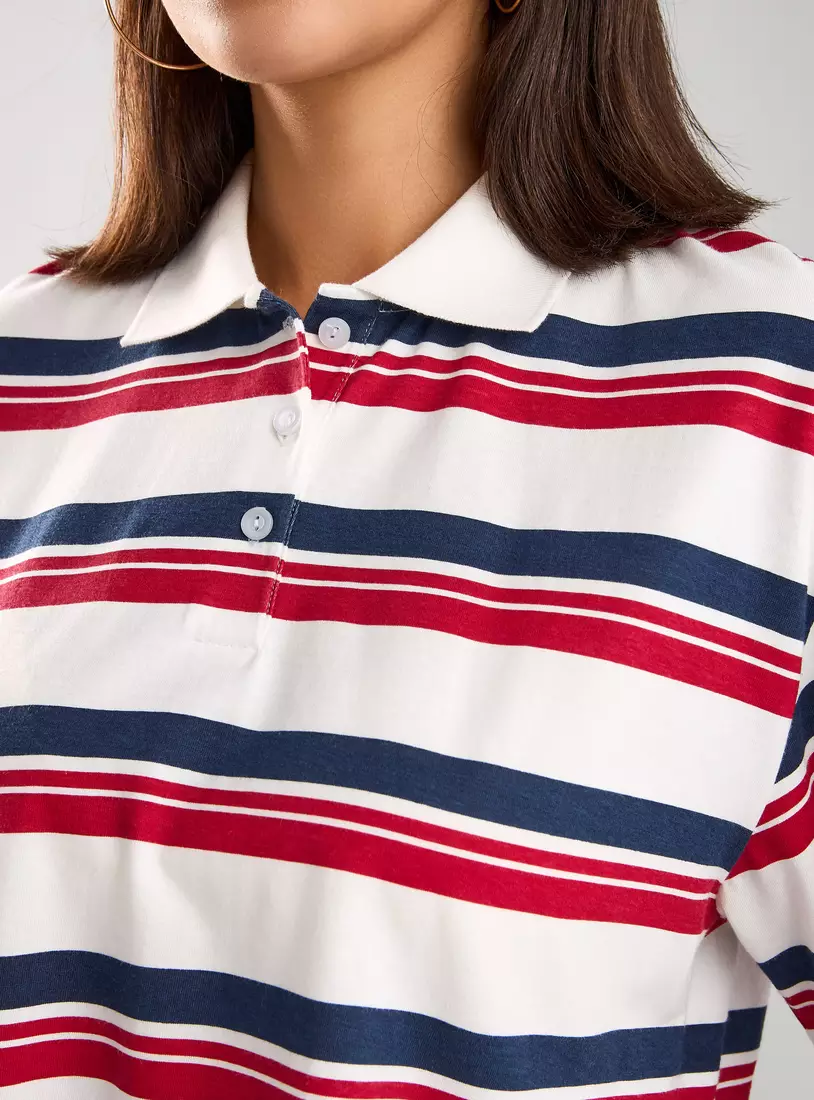 Striped Polo T-shirt-4